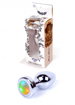Анальная пробка - Jewellery Silver Plug Disco Flashlight