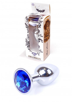 Анальная пробка - Jewellery Silver Plug Dark Blue