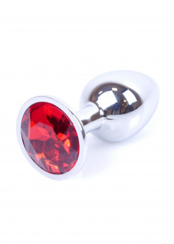 Анальная пробка - Jewellery Silver Plug Red