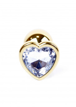 Анальная пробка - Jewellery Gold Heart Plug Clear