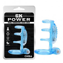 Насадка на член - GK Power Dual Vibrating Cock Cage Blue