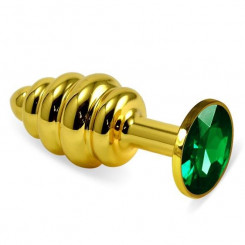 Анальна пробка - Gold Spiral Plug Green