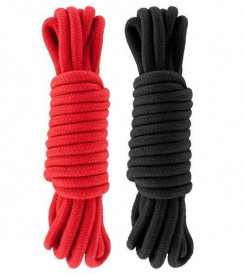 Набір мотузок для бондажу Submission 5М Red&Black