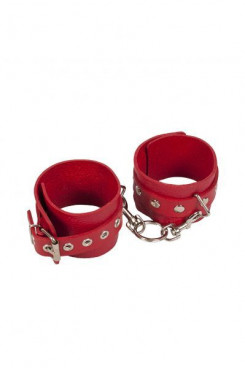 Наручники Leather Restraints Hand Cuffs, RED