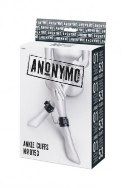 Наручники - Anonymo handcuffs, PU leather, black, 26.5 cm