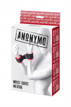 Наручники - Anonymo handcuffs, velour, red, 24 cm