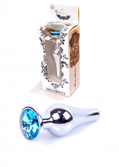 Анальна пробка - Jewellery Silver BUTT PLUG Light Blue