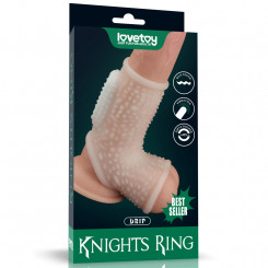 Насадка на член - Vibrating Drip Knights Ring With Scrotum Sleeve White