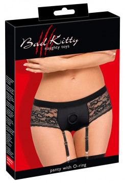 Трусики для страпону - 2493608 Bad Kitty Suspender Panty, black