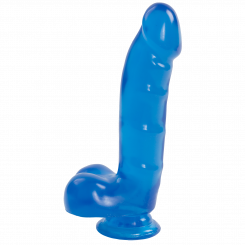 Фаллоимитатор Doc Johnson Jelly Jewels - Cock and Balls with Suction Cup - Blue