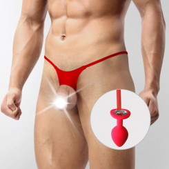 Мужские трусы XS-2XL с силиконовой анальной пробкой Art of Sex -  Joni plug panties size M Red