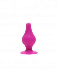 Анальная пробка SilexD (Model 2 size XS) Pink двухслойная, силикон+Silexpan, диаметр 2,9 см