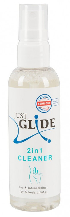 Спрей для нежной очистки внешней интимной зоны и интимных товаров Just Glide 2 in 1 cleaner ( 100 ml )