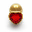 Металлическая анальная пробка  Heart Gem, размер M   цвет: золотистый/красный  Ouch! (Нидерланды) - [Фото 3]