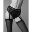 Кружевные трусы для страпона с подвязками для чулок Strap-On-Me DIVA HARNESS - XS - [Фото 1]