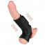 Насадка на член - Vibrating Drip Knights Ring With Scrotum Sleeve Black - [Фото 4]