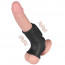 Насадка на член - Vibrating Silk Knights Ring With Scrotum Sleeve Black - [Фото 4]