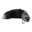 Металлическая анальная пробка Лисий хвост Alive Black And White Fox Tail M (мятая упаковка) - [Фото 3]