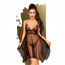 Бэби-долл с ажурным браллетом и ассиметричным подолом Penthouse - Naughty Doll Black M/L - [Фото 1]
