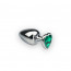Анальная пробка, Silver Heart Emerald, M - [Фото 1]