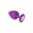 Анальная пробка, Purple Silicone Diamond, S - [Фото 1]