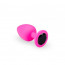 Анальная пробка, Pink Silicone Black Diamond, M - [Фото 1]