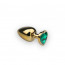 Анальная пробка, Gold Heart Emerald, M - [Фото 1]