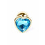 Анальна пробка - Jewellery Gold Heart Plug Light Blue - [Фото 2]
