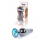 Анальна пробка - Jewellery Dark Silver Butt Plug Light Blue - [Фото 1]