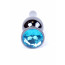 Анальна пробка - Jewellery Dark Silver Butt Plug Light Blue - [Фото 2]