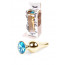 Анальна пробка - Jewellery Gold Butt Plug Light Blue - [Фото 1]