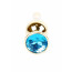 Анальна пробка - Jewellery Gold Butt Plug Light Blue - [Фото 2]