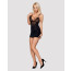 Сатиновый комплект для сна с кружевом Obsessive 828-CHE-1 chemise & thong S/M (мятая упаковка!!!) - [Фото 4]