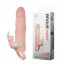 Насадка на член - Brave Men Vibro Penis Sleeve Flesh with Bunny - [Фото 1]