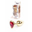 Анальная пробка - Jewellery Gold Heart Plug Red - [Фото 1]