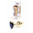 Анальная пробка - Jewellery Gold Heart Plug Black - [Фото 1]