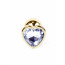 Анальная пробка - Jewellery Gold Heart Plug Clear - [Фото 1]