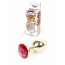 Анальна пробка - Jewellery Gold Plug Red - [Фото 1]