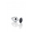 Silver anal plug TOYFA Metal with black round-shaped gem, length 8 cm, diameter 2,3-4 cm, weight 150 - [Фото 3]