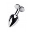 Silver anal plug TOYFA Metal with black round-shaped gem, length 8 cm, diameter 2,3-4 cm, weight 150 - [Фото 4]
