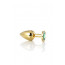 Gold anal plug TOYFA Metal with green round-shaped gem, length 7,8 cm, diameter 2,2-3,5 cm, weight 9 - [Фото 4]