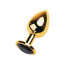 Gold anal plug TOYFA Metal with black round-shaped gem, length 7,8 cm, diameter 2,3-4 cm, weight 170 - [Фото 4]