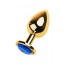 Gold anal plug TOYFA Metal with blue round-shaped gem, length 7,8 cm, diameter 2,3-4 cm, weight 170  - [Фото 4]