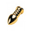 Gold anal plug TOYFA Metal with dark red round-shaped gem, length 8,5 cm, diameter 2,5-3,8 cm, weigh - [Фото 5]