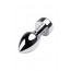 Silver anal plug TOYFA Metal with white round-shaped gem, length 8,2 cm, diameter 2,5-3,8 cm, weight - [Фото 3]