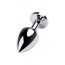 Silver anal plug TOYFA Metal with black heart-shaped gem, length 7 cm, diameter 1,8-3,3 cm, weight 9 - [Фото 4]