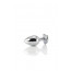 Silver anal plug TOYFA Metal with red heart-shaped gem, length 7 cm, diameter 2,3-3,4 cm, weight 94  - [Фото 3]