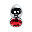 Silver anal plug TOYFA Metal with red round-shaped gem, length8 cm, diameter 2,4-4 cm, weight 140 gr - [Фото 2]