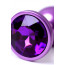 Анальный страз Toyfa Metal фиолетовый, с кристаллом цвета аметист, 7,2 см, ø2,8 см, 50 г - [Фото 2]