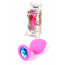 Анальна пробка - Jewellery Pink Silicon PLUG Medium Light Blue Diamond - [Фото 1]